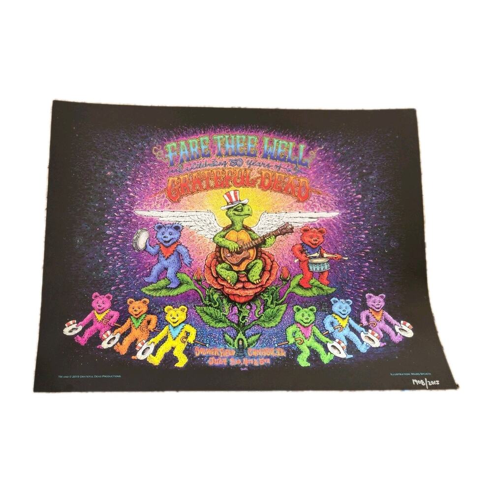 Fare Thee Well Chicago 7/3-5/2015 Marc Spudsta #1908/2015 Poster Grateful Dead